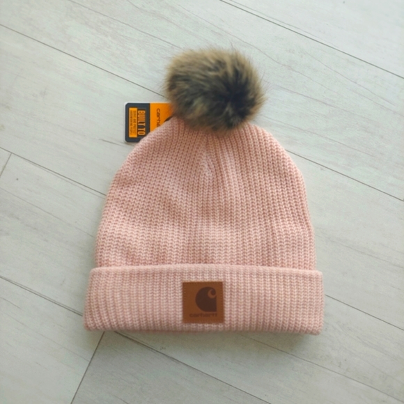 Carhartt Accessories - Carharrt NEW Knit Pom Pom Fleece Lined Hat Beanie Rose
